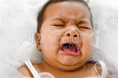 Crying Indian baby girl