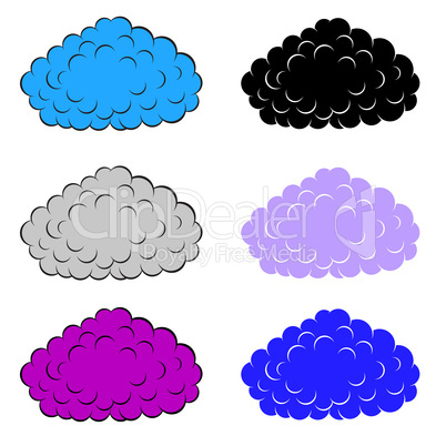 Set of  colorful clouds