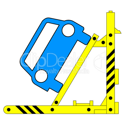 Device for lifting a car repair. Vector illustration.