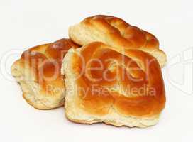 Homemade buns isolated on white background