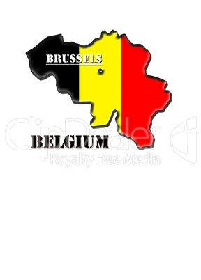 Map,arms and flag of Kingdom of Belgium