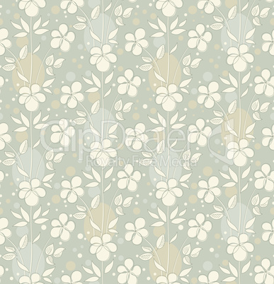 Vector seamless background with decorative flowers