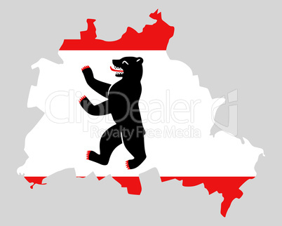 Karte und Fahne von Berlin Karte und Fahne von Berlin