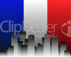City und Fahne von Frankreich