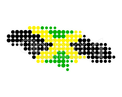 Karte und Fahne von Jamaika