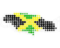 Karte und Fahne von Jamaika
