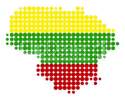 Karte und Fahne von Litauen