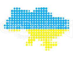Karte und Fahne der Ukraine