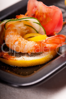 colorful  prawn shrimps appetizer snack