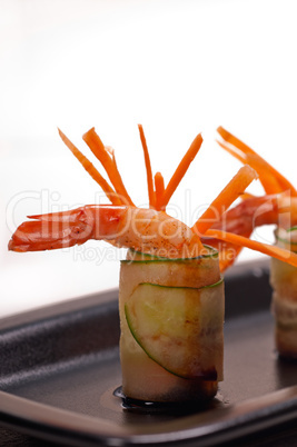 colorful  prawn shrimps appetizer snack