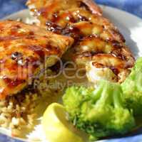 Maple Glaze Salmon And Shrimps