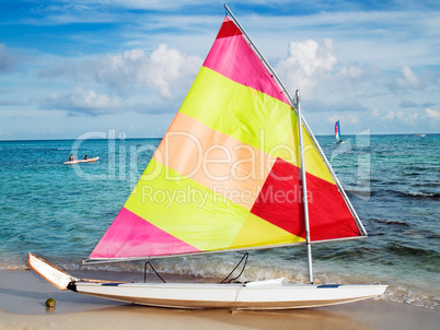 sailing boat on the beach