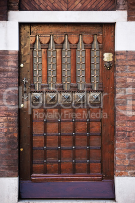 ancient front door of venice italy