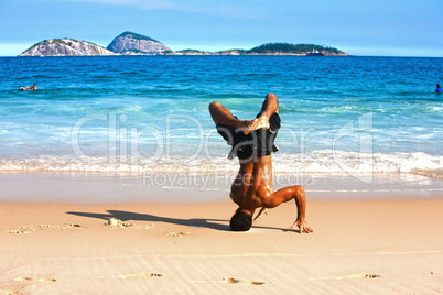 man dancing capoeira