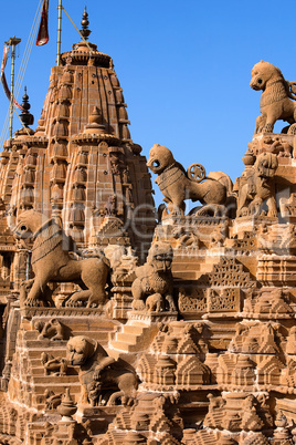 rooftop of jain temples in jaisalmer rajasthan india
