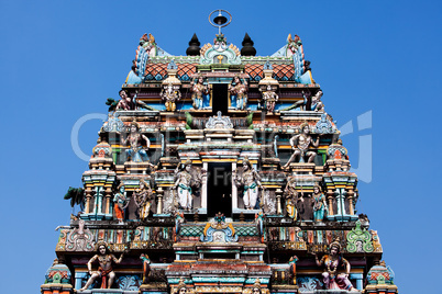 gopuram of Vishnu Temple of Cochin in Kerala state india