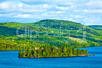 lake of sacacomie  in quebec canada
