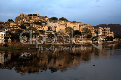 view of the lake of Udaipur in rajasthan state in india