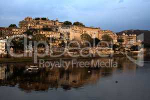 view of the lake of Udaipur in rajasthan state in india
