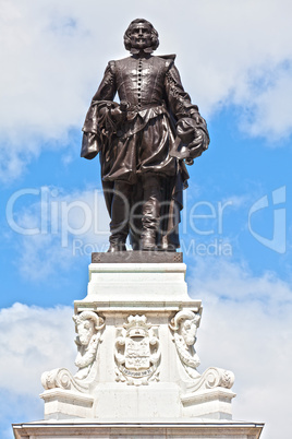 Samuel de Champlain statue quebec city canada