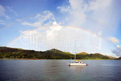 rainbow over saint anne bay