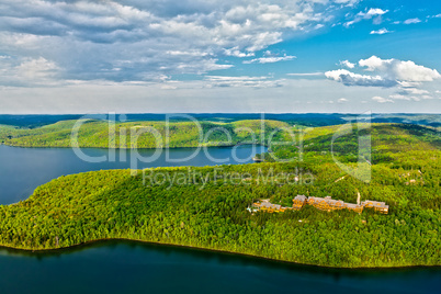 lake of sacacomie  in quebec canada