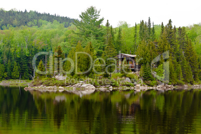 lake of sacacomie  in quebec canada