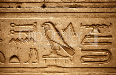 Hieroglyphs Horus temple Edfou