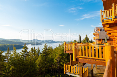 sacacomie hotel lake in quebec canada