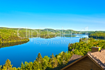 lake of sacacomie  in quebec canada