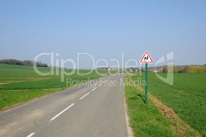 France, a country road in Condecourt