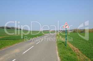 France, a country road in Condecourt