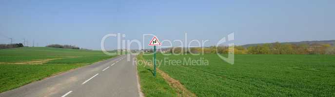 France, a country road in Condecourt