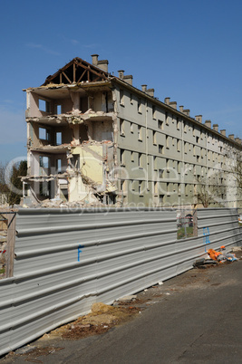 France, demolition of an old building in Les mureaux