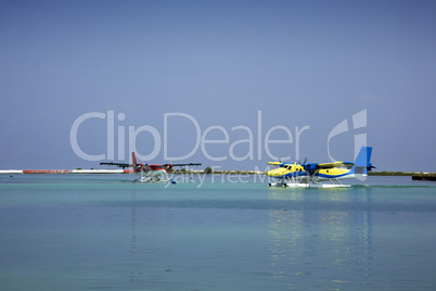 Seaplanes on the water