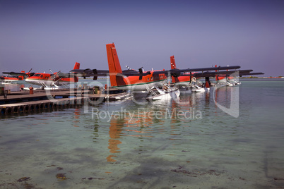 Seaplanes at a pier