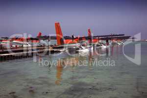 Seaplanes at a pier