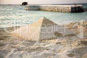 Sand Pyramid on the beach