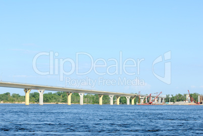 Bridge on the river Volga, Russia