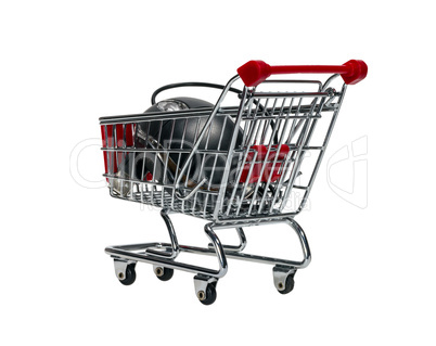 Shopping cart with a computer mouse