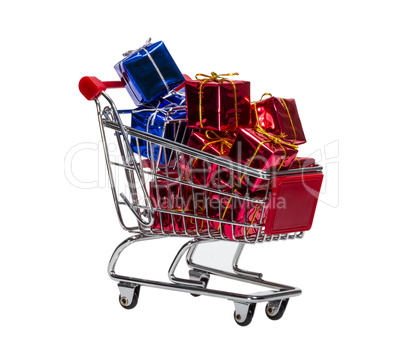 Shopping Cart with gift boxes