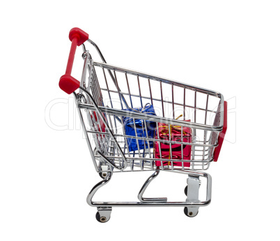 Shopping Cart with gift boxes