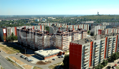 Russia kind on the city of Volgograd from height