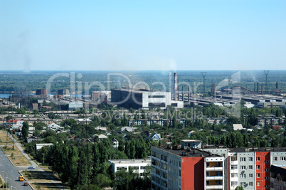 Russia view on the city of Volgograd from height