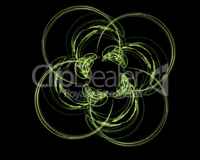 Abstract Fractal Art Green Flower Object