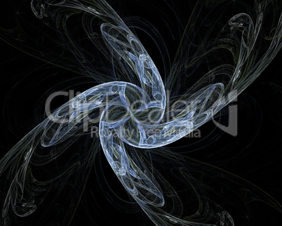 Abstract Fractal Art Blue Smoky Twirl Object