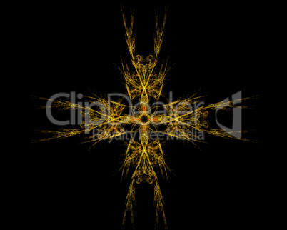 Abstract Fractal Art Golden Star Object