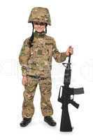 Young soldier with rifle