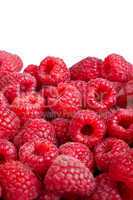 Ripe raspberries fruit background. ²solated on white