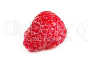 Single fresh raspberry, isolated on  white. Close up macro shot